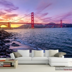 Paintings of sea view of the bridge v104