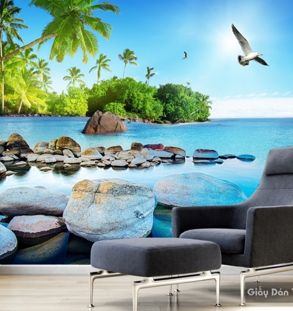 3D wall paintings of the sea landscape S095