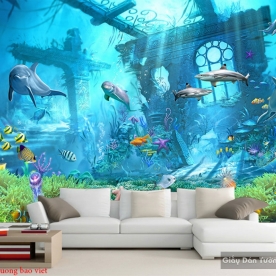 Wall paintings of 3d sea landscape s199