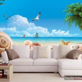 Blue sea landscape murals v176