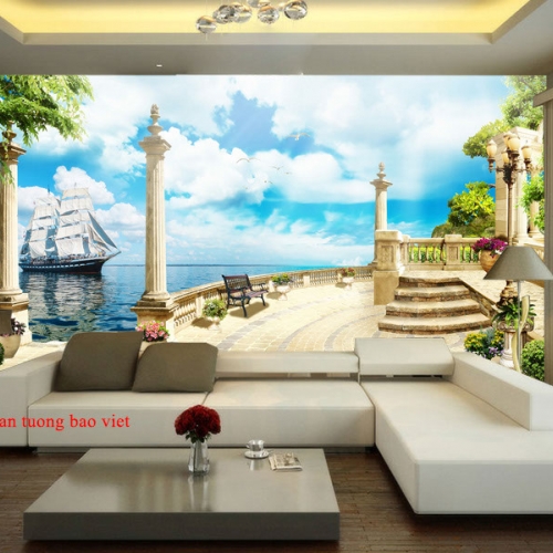 Wall paintings of the sea landscape s251