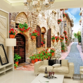 Wallpaper 3D landscape painting Fm025