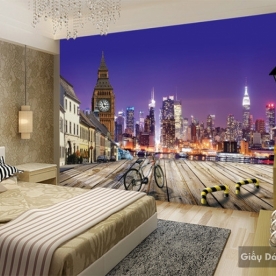 Wallpaper 3D landscape painting Fm058