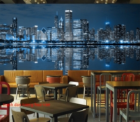 Chicago city night wallpaper me028