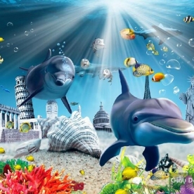 Wall paintings of natural scenery S013