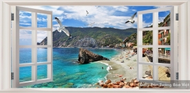 Wall paintings of natural scenery S019
