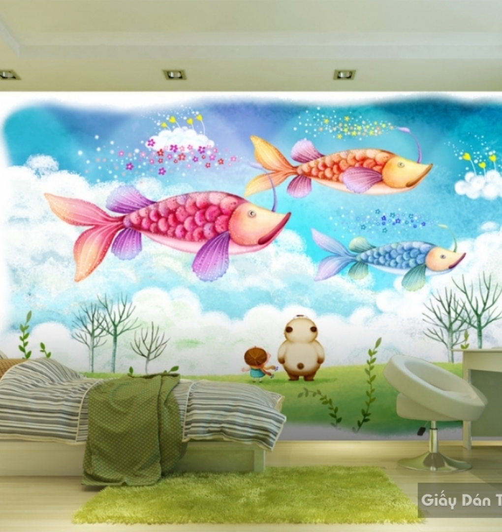Wall paintings for children room kid041