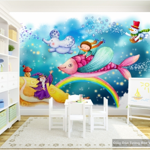 Wall paintings for children room kid043