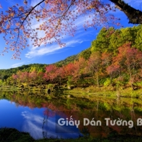 Wallpaper 3D Natural Scenery Mountain River LK 1502-2