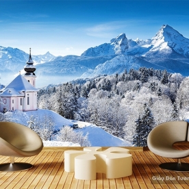 Wallpaper of mountain snow landscape v055