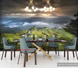Wall paintings of Vietnam mountain landscape m068