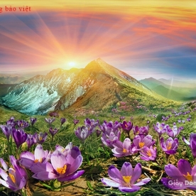 Murals of M050 mountain river landscape