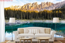 Wall paintings of mountain river landscape m081