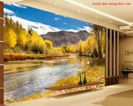 Wall paintings of mountain landscape me033