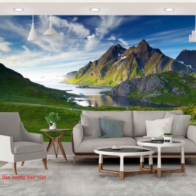 Wallpaper of mountains and rivers landscape me041