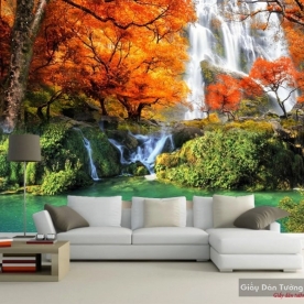 3d wall paintings of waterfall v198