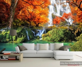 3d wall paintings of waterfall v198