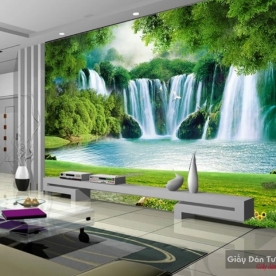 3d wall paintings of waterfall v195