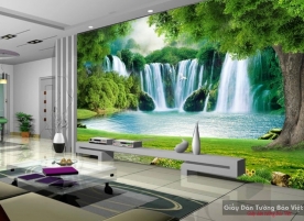 3d wall paintings of waterfall v195