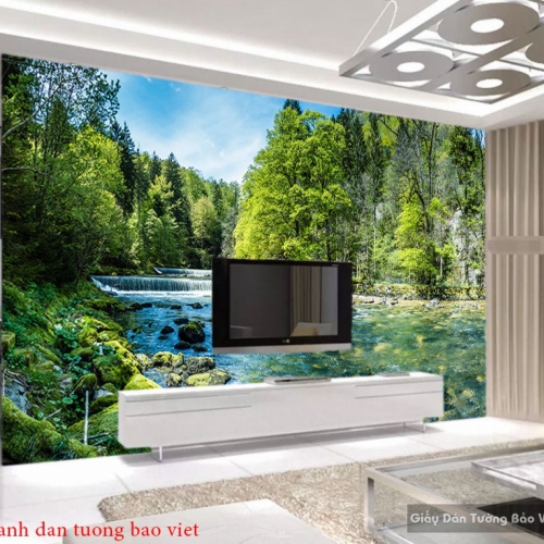 3d wall paintings of waterfall landscape W169