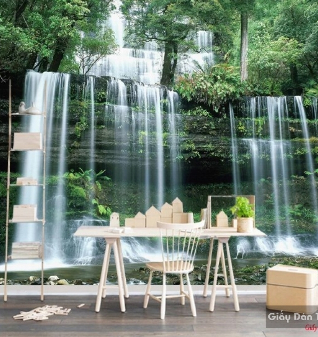 3d wall paintings of waterfall v137