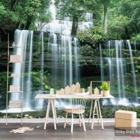 3d wall paintings of waterfall v137