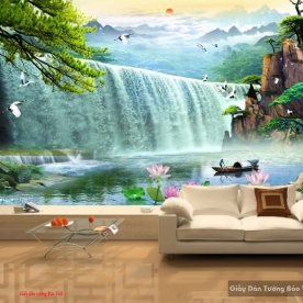 Wall paintings of waterfall v152