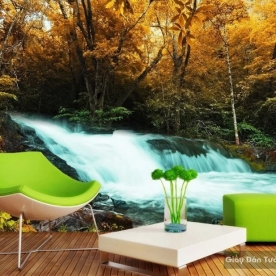 Wall paintings of waterfall v197