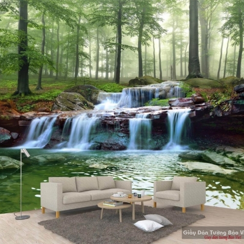 Wall paintings of waterfall v213