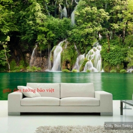 Wall paintings of 3D landscape waterfall W047