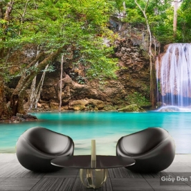 3D waterfall wall paintings W044