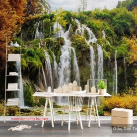 3d waterfall wall sticker w156