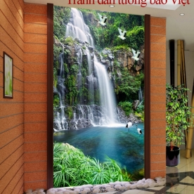 Wall paintings of waterfall W095