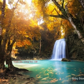 Wall paintings of waterfall W134