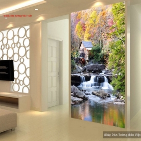 Wall paintings of waterfall W150