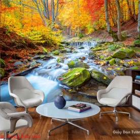 Wall paintings of waterfall W170