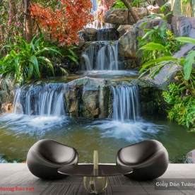 Wall paintings of waterfall w168