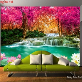 Wall paintings of waterfall w172