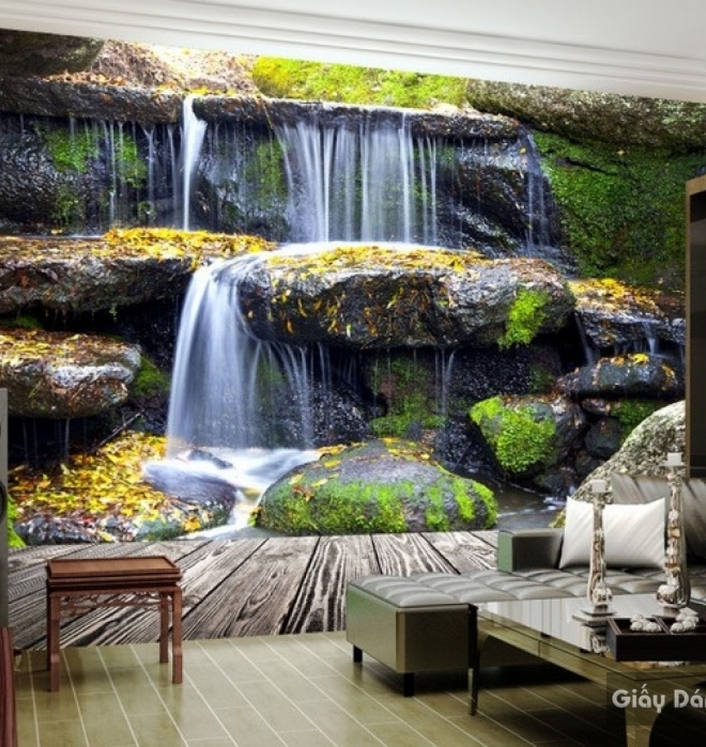 Wallpaper 3D waterfall waterfall W005