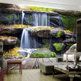 Wallpaper 3D waterfall waterfall W005
