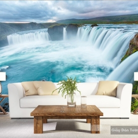 Wallpaper 3D waterfall waterfall W010