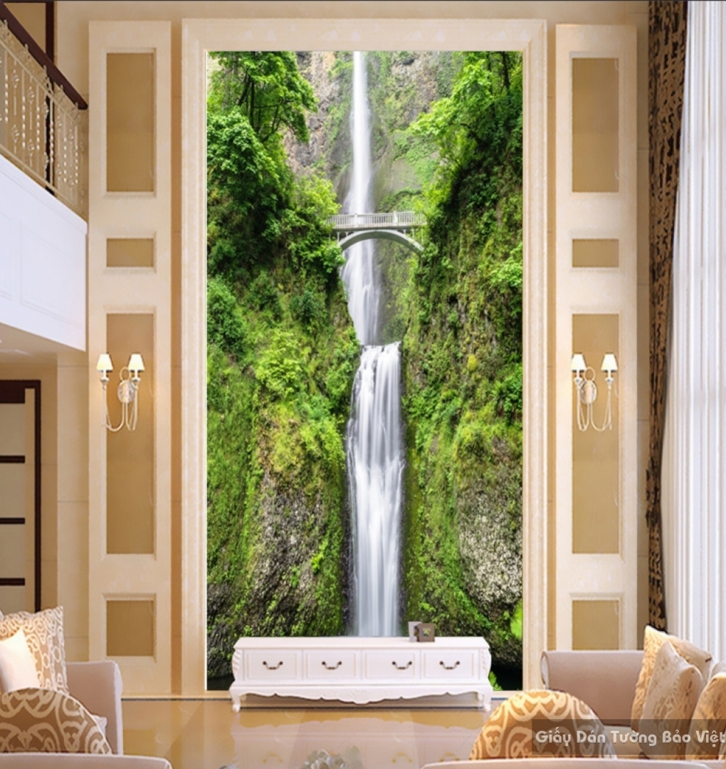 Wallpaper 3D waterfall waterfall W011