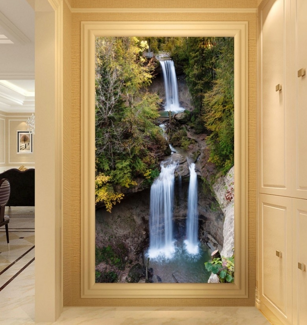 Wallpaper 3D waterfall waterfall W012