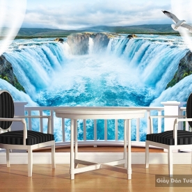 Wallpaper 3D waterfall waterfall W017