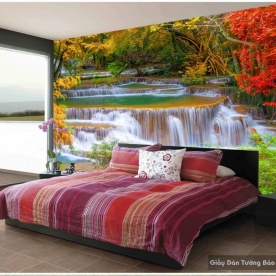 Wallpaper 3D waterfall waterfall W018