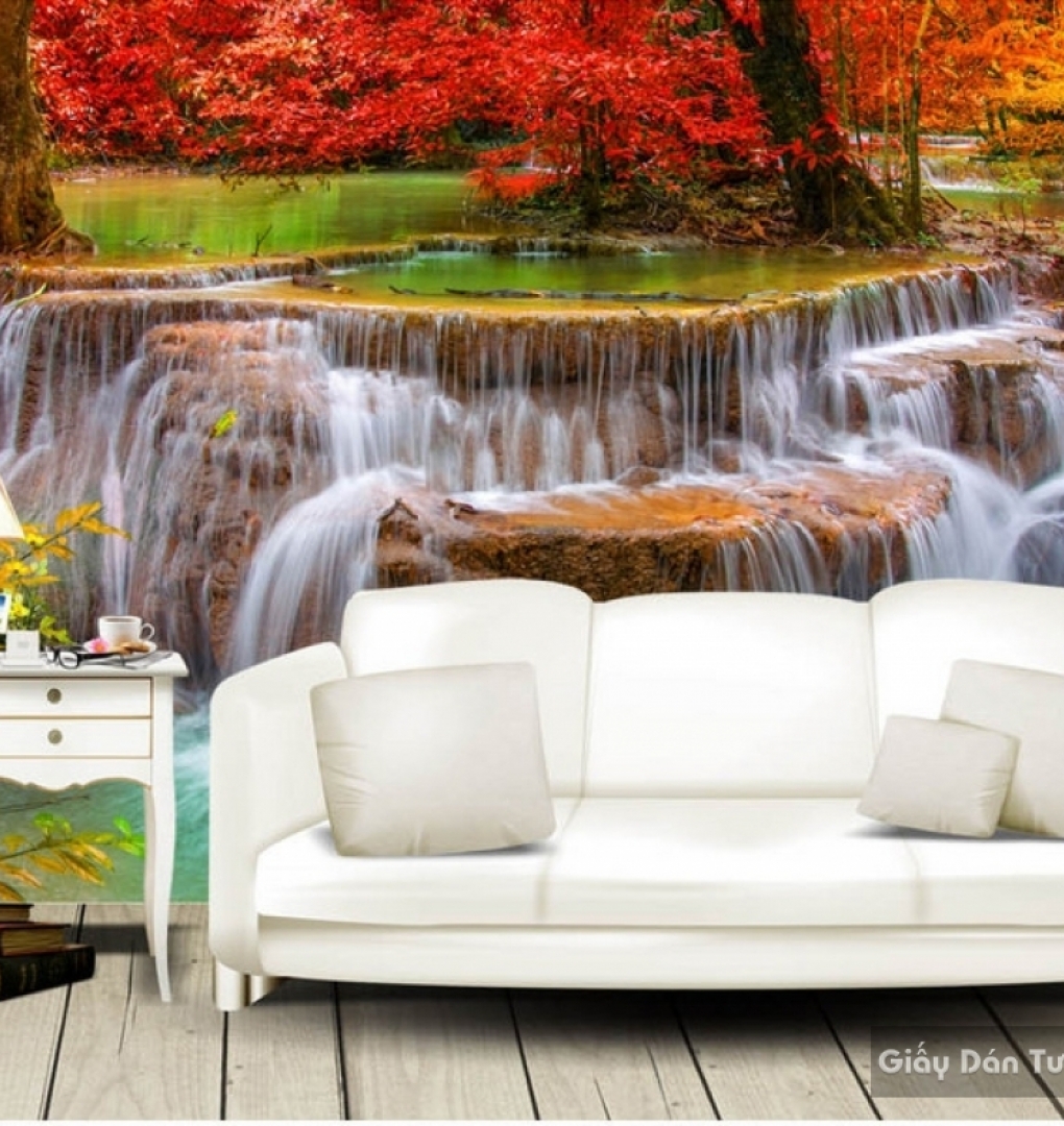Wallpaper 3D waterfall waterfall W019