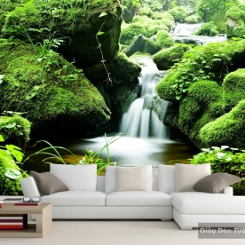 Wallpaper 3D waterfall waterfall W020