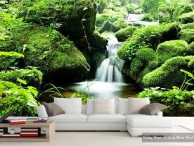 Wallpaper 3D waterfall waterfall W020
