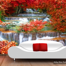 Wallpaper 3D waterfall waterfall W022