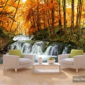 Wallpaper 3D waterfall waterfall W029